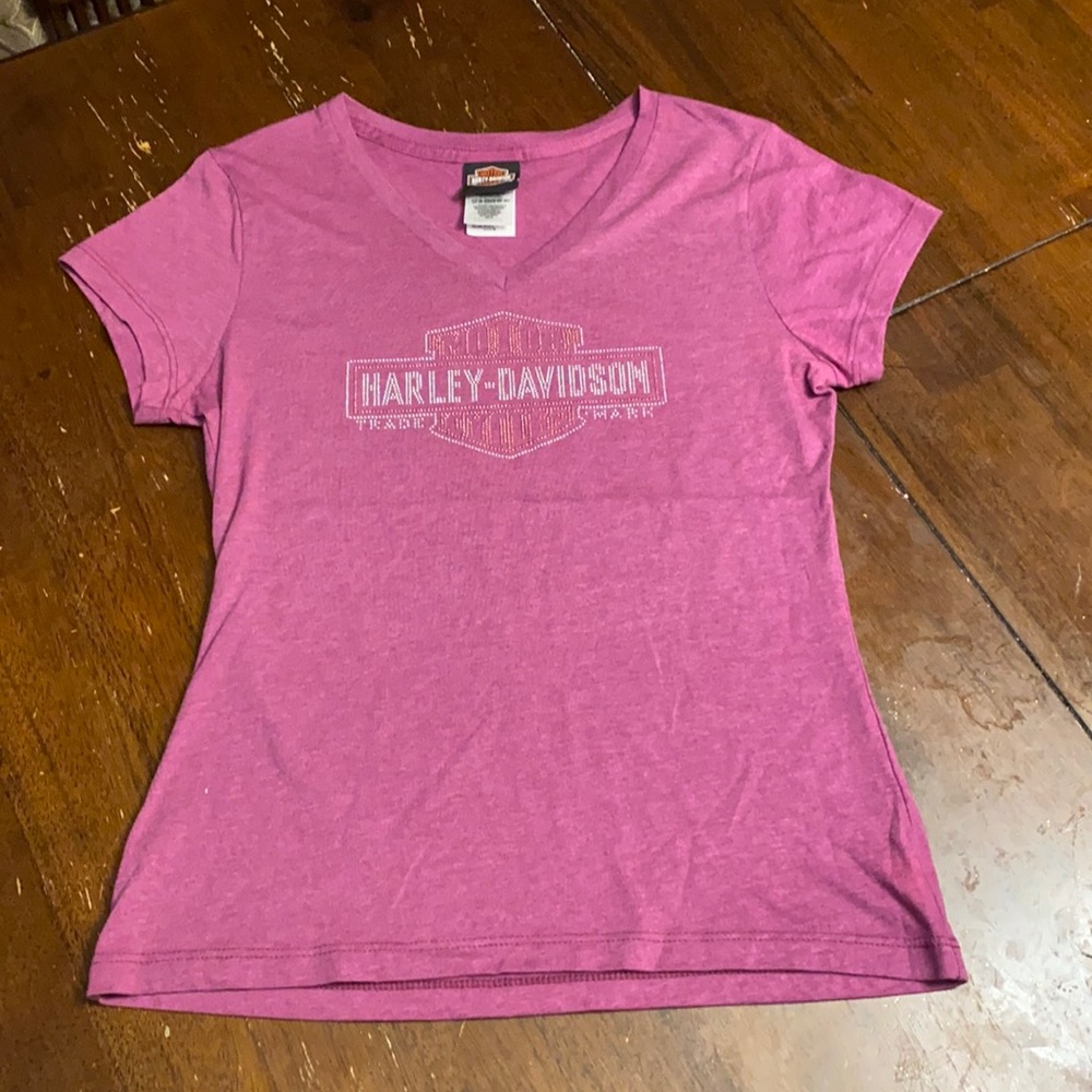 Ladies Harley Davidson sequin tee shirt size medium